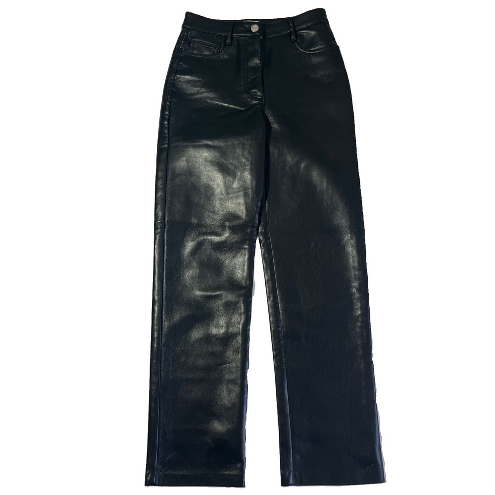Wilfred Melina Tall Faux Leather Pants Black Noir Size 0 High Rise Ankle